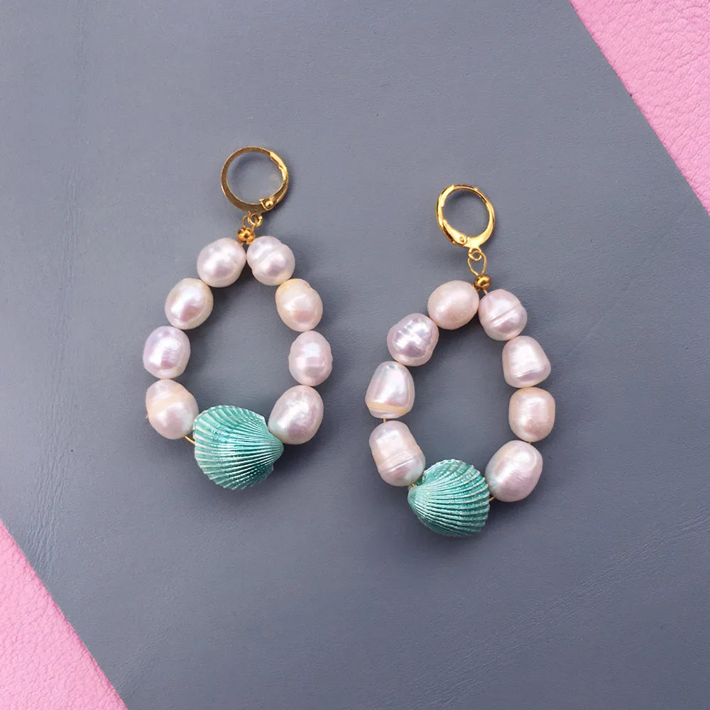 Candy theme Shell Pearl Earrings