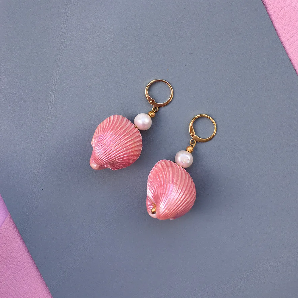 Candy theme Shell Pearl Earrings