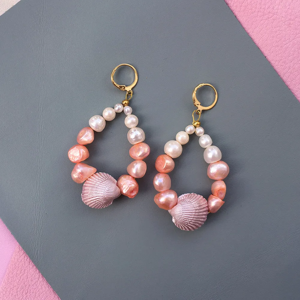 Candy theme Shell Pearl Earrings