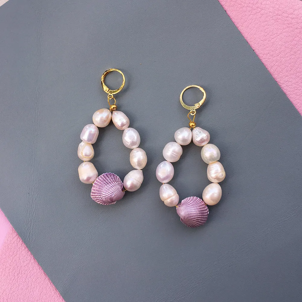 Candy theme Shell Pearl Earrings