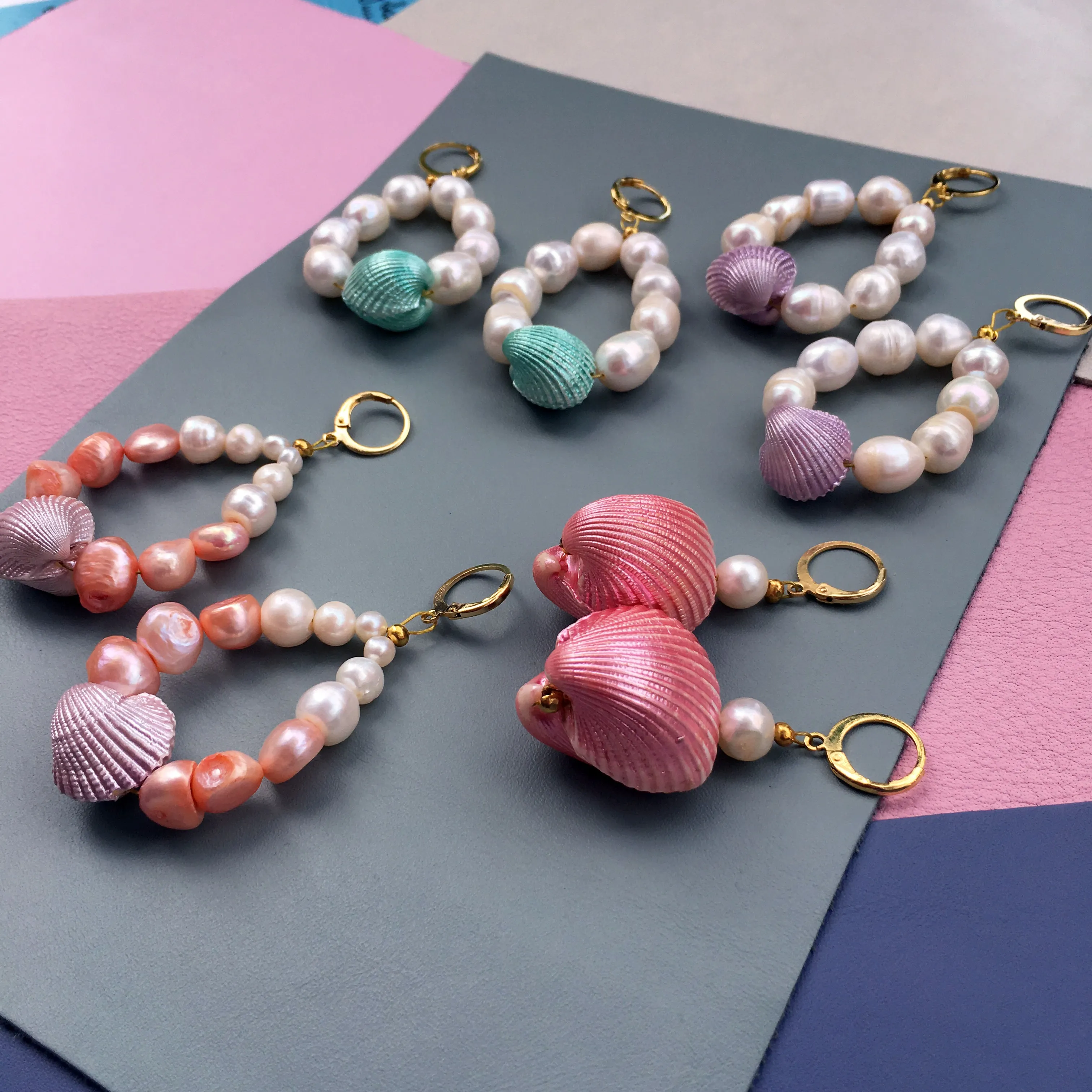 Candy theme Shell Pearl Earrings