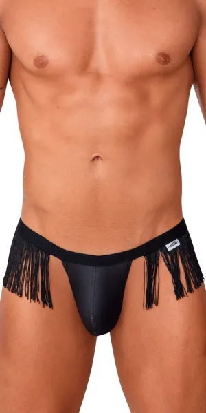 Candyman 99754 Fringe Thongs Black