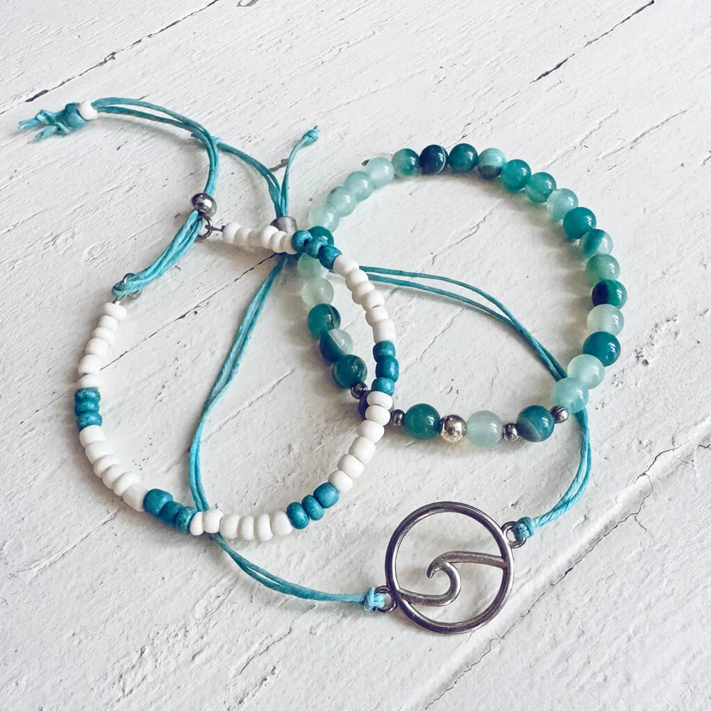 catch a wave // beachy bracelet style pack, set of 3