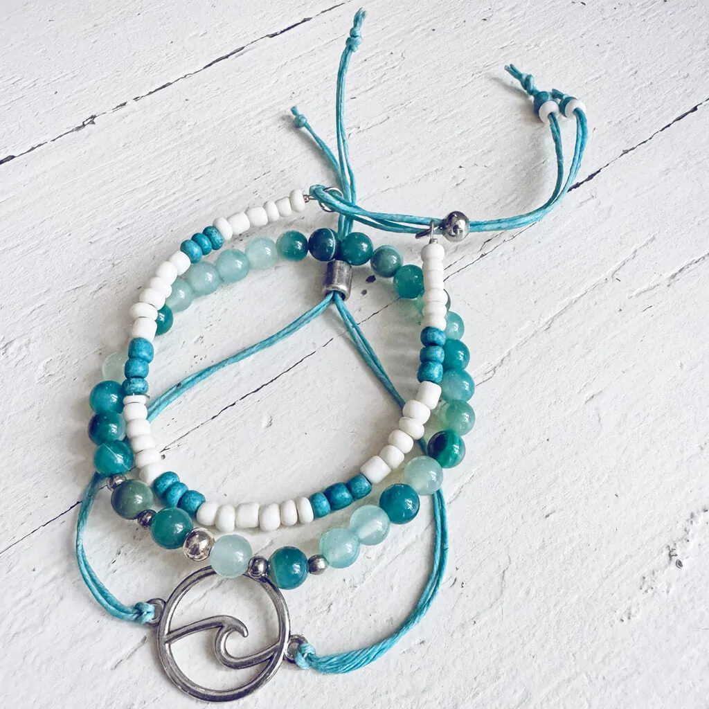 catch a wave // beachy bracelet style pack, set of 3