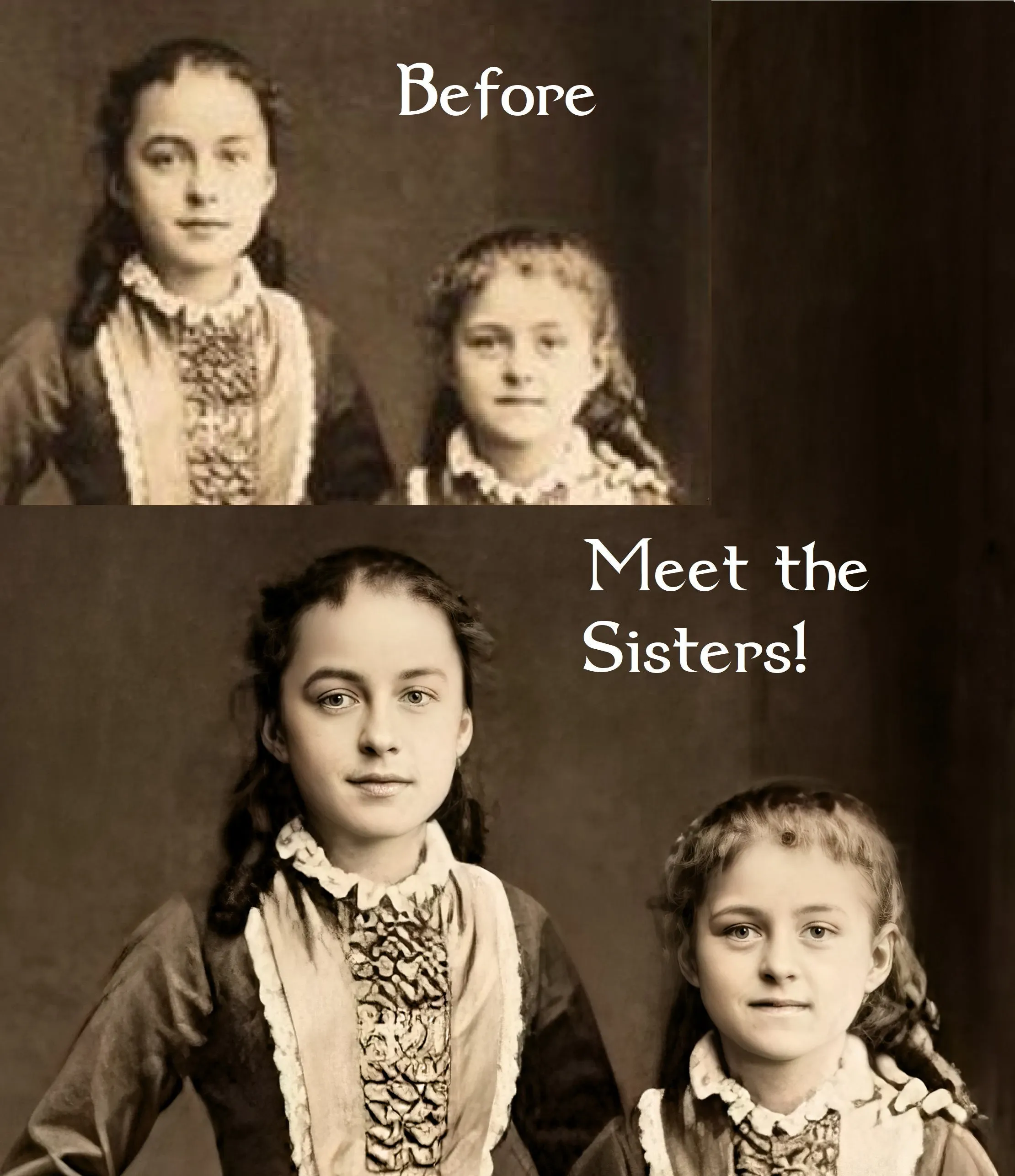 Celine and Therese Martin (St. Therese of Lisieux with her older sister) – 8.5x11"