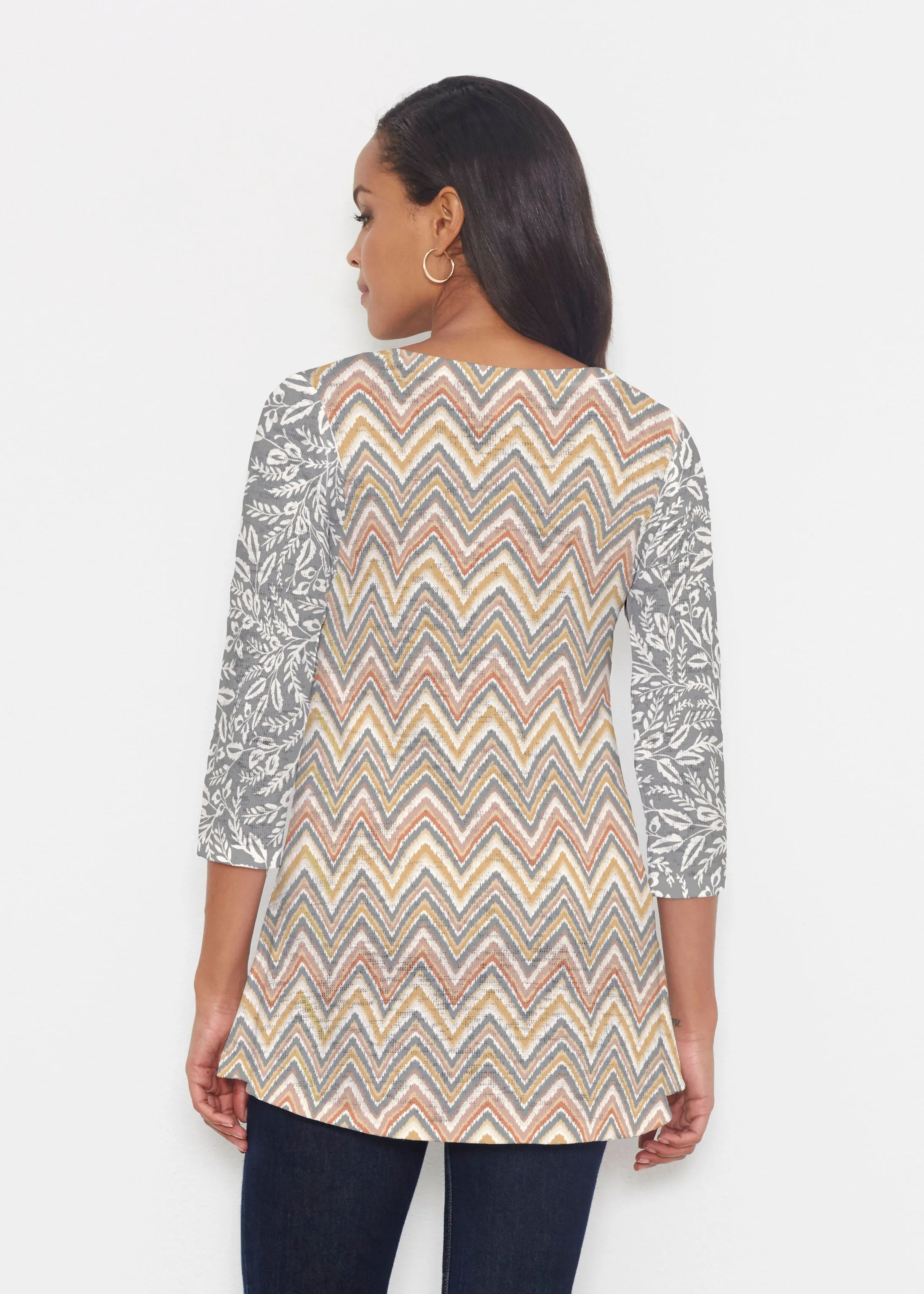 Chevron Vine (8017) ~ Katherine Hi-Lo Thermal Tunic