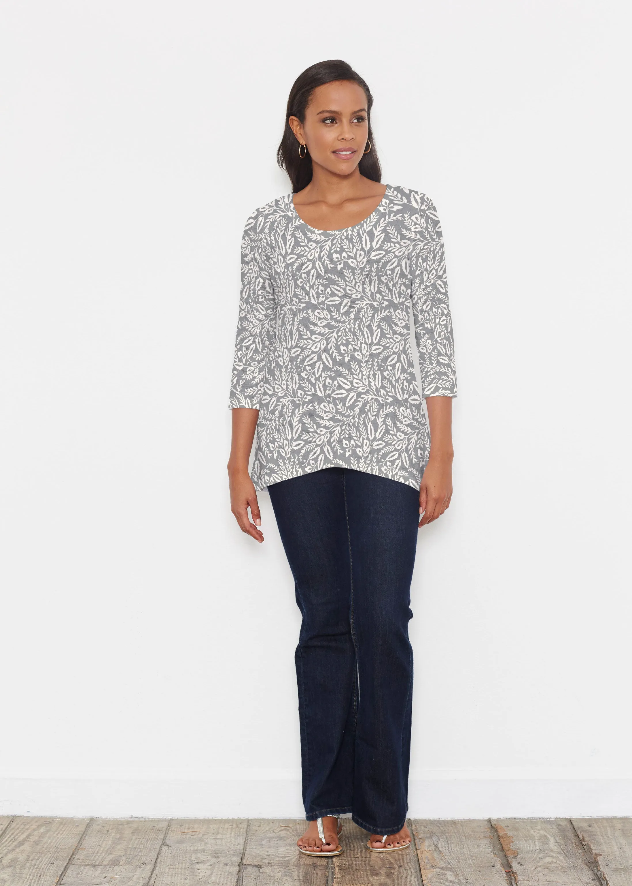 Chevron Vine (8017) ~ Katherine Hi-Lo Thermal Tunic