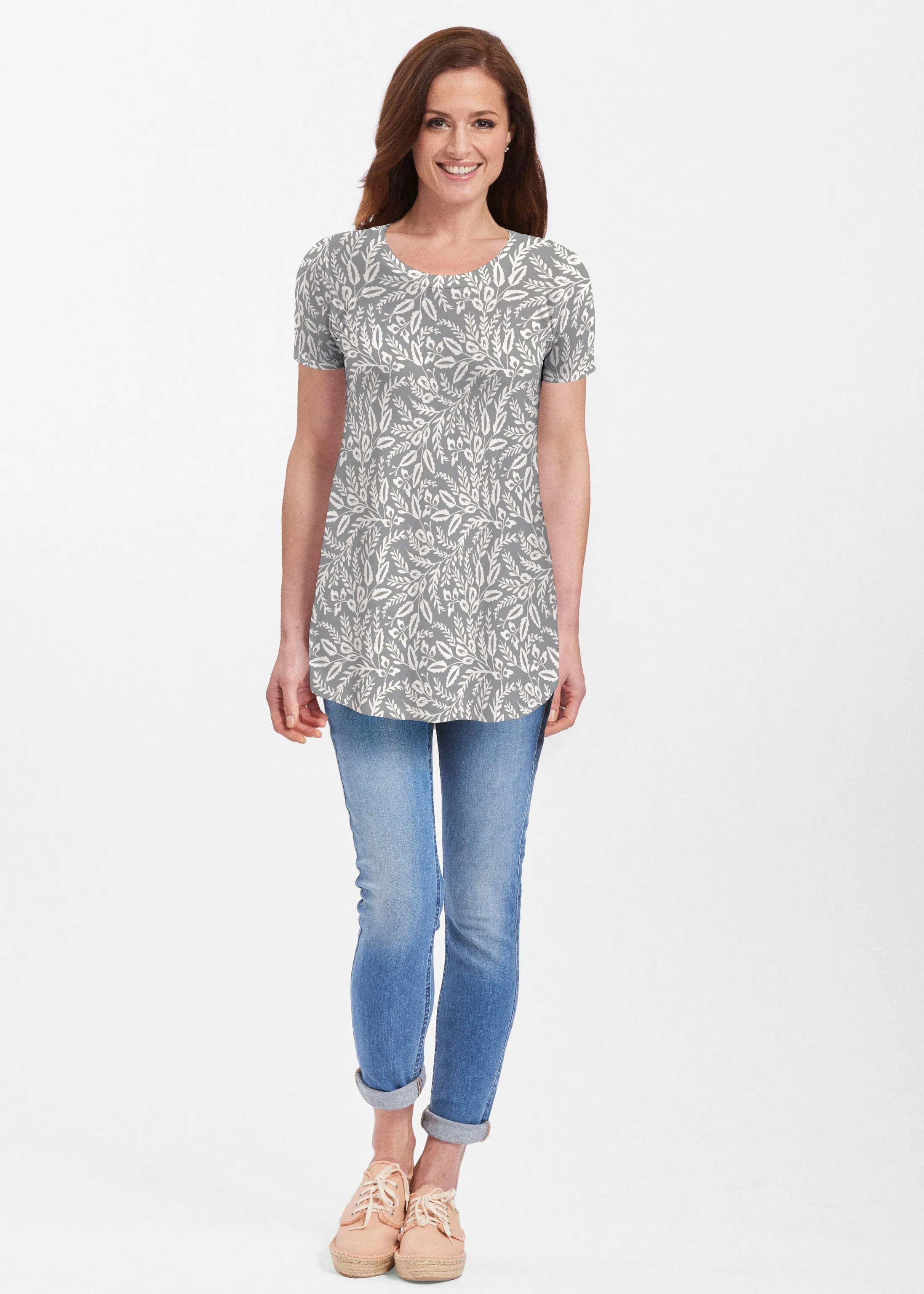 Chevron Vine (8017) ~ Short Sleeve Butterknit tunic