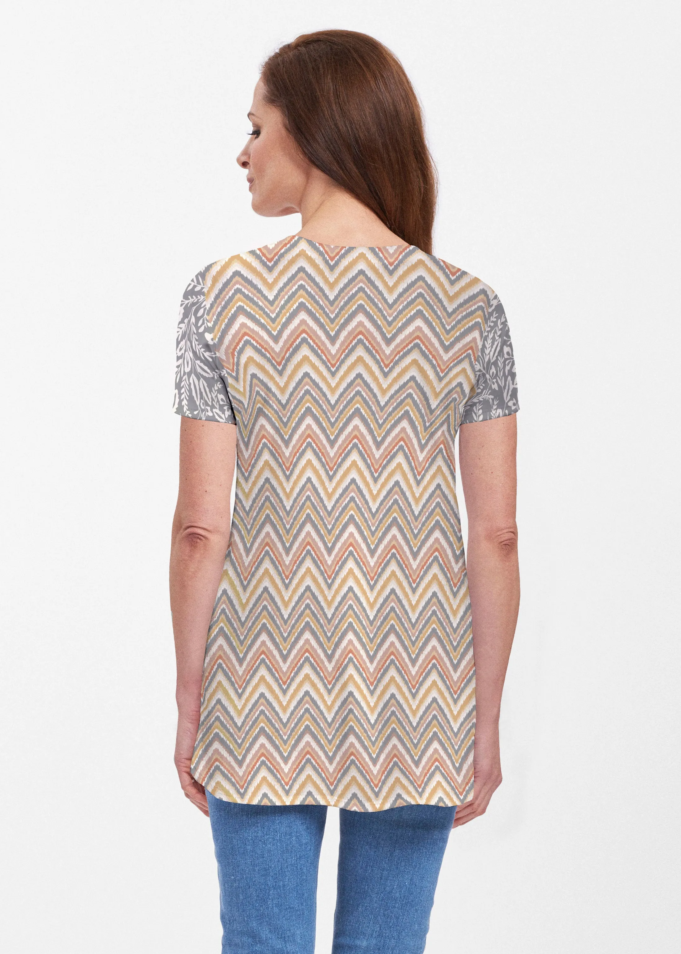 Chevron Vine (8017) ~ Short Sleeve Butterknit tunic