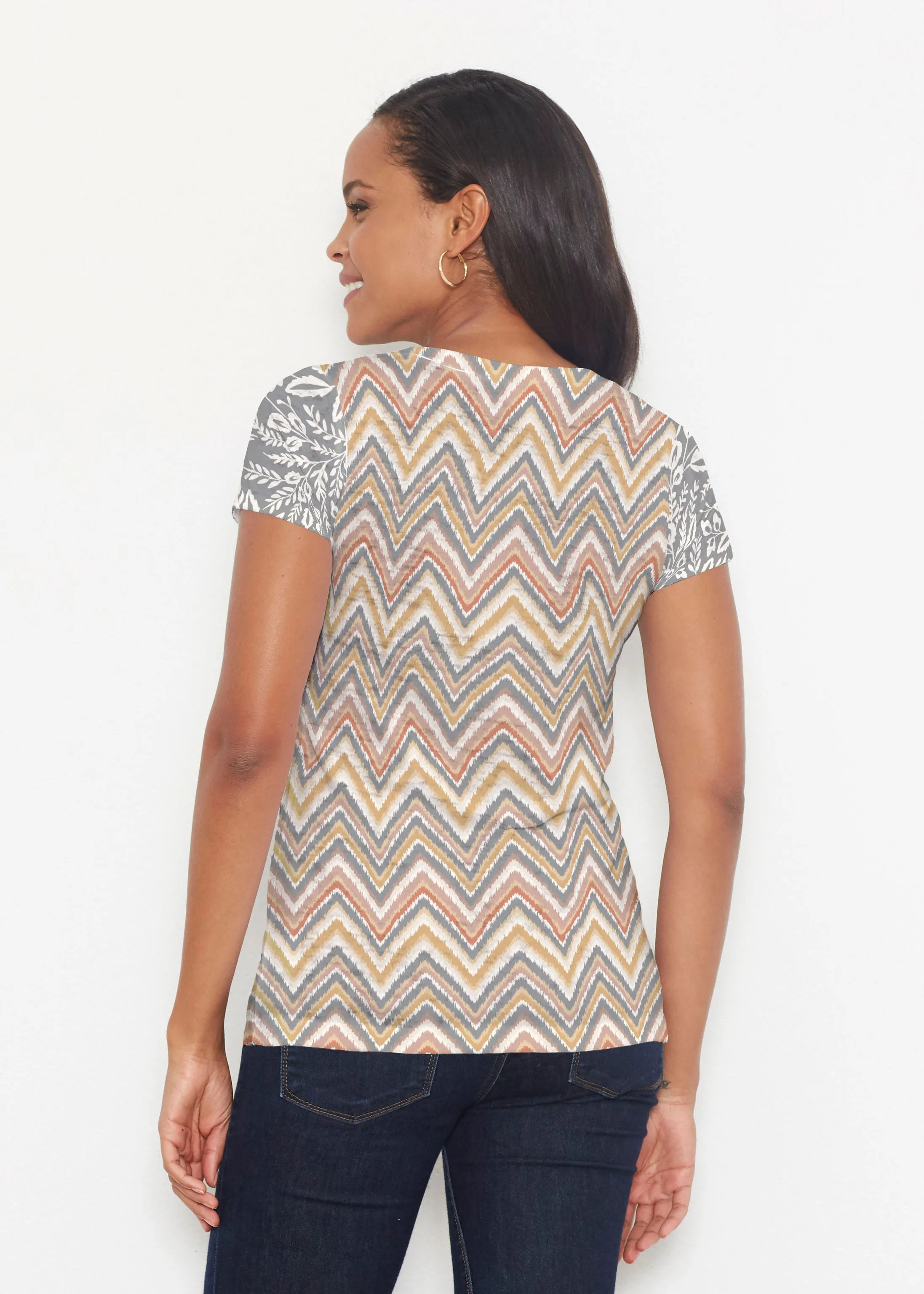 Chevron Vine (8017) ~ Short Sleeve Scoop Shirt