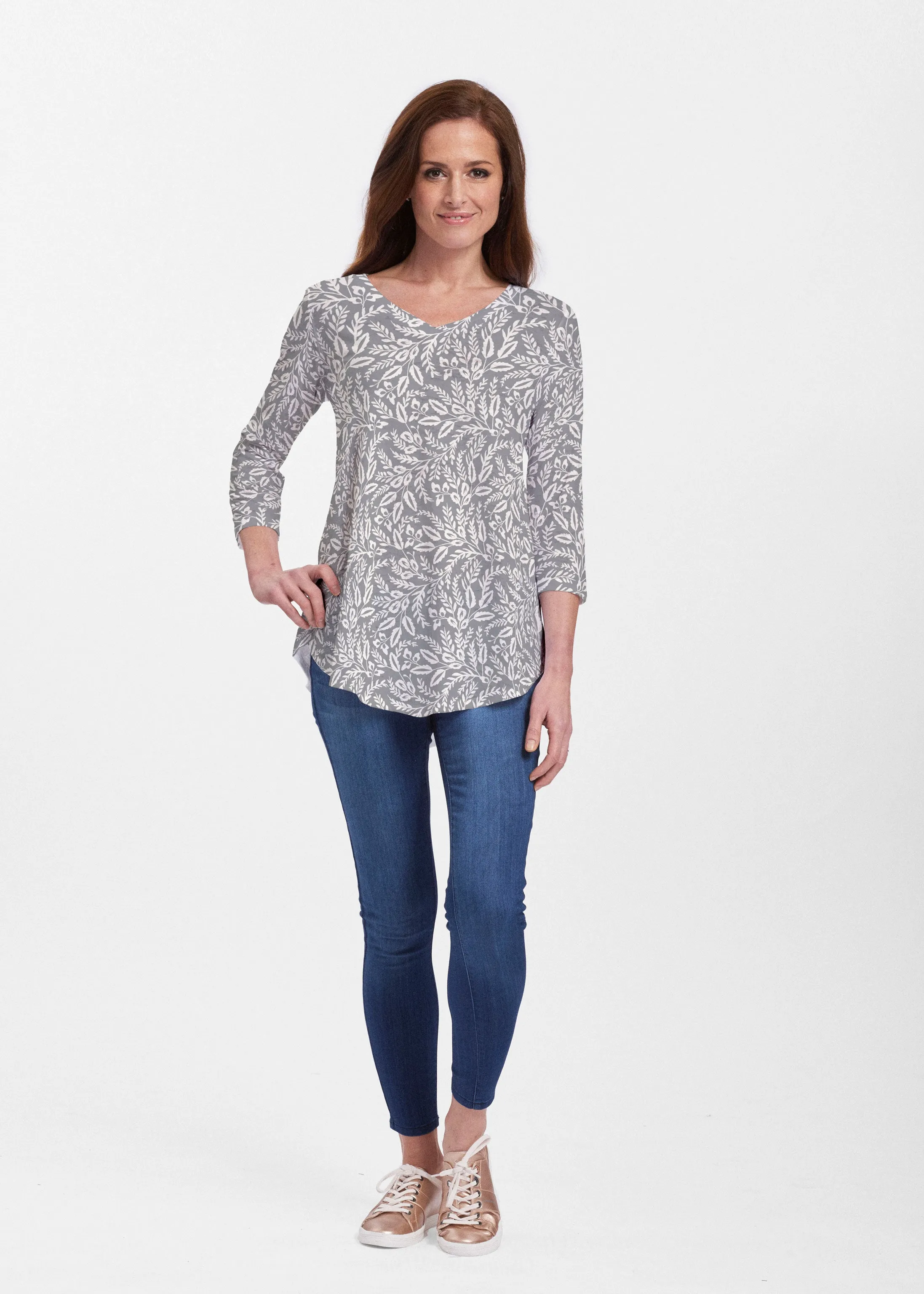 Chevron Vine (8017) ~ V-neck Flowy Tunic