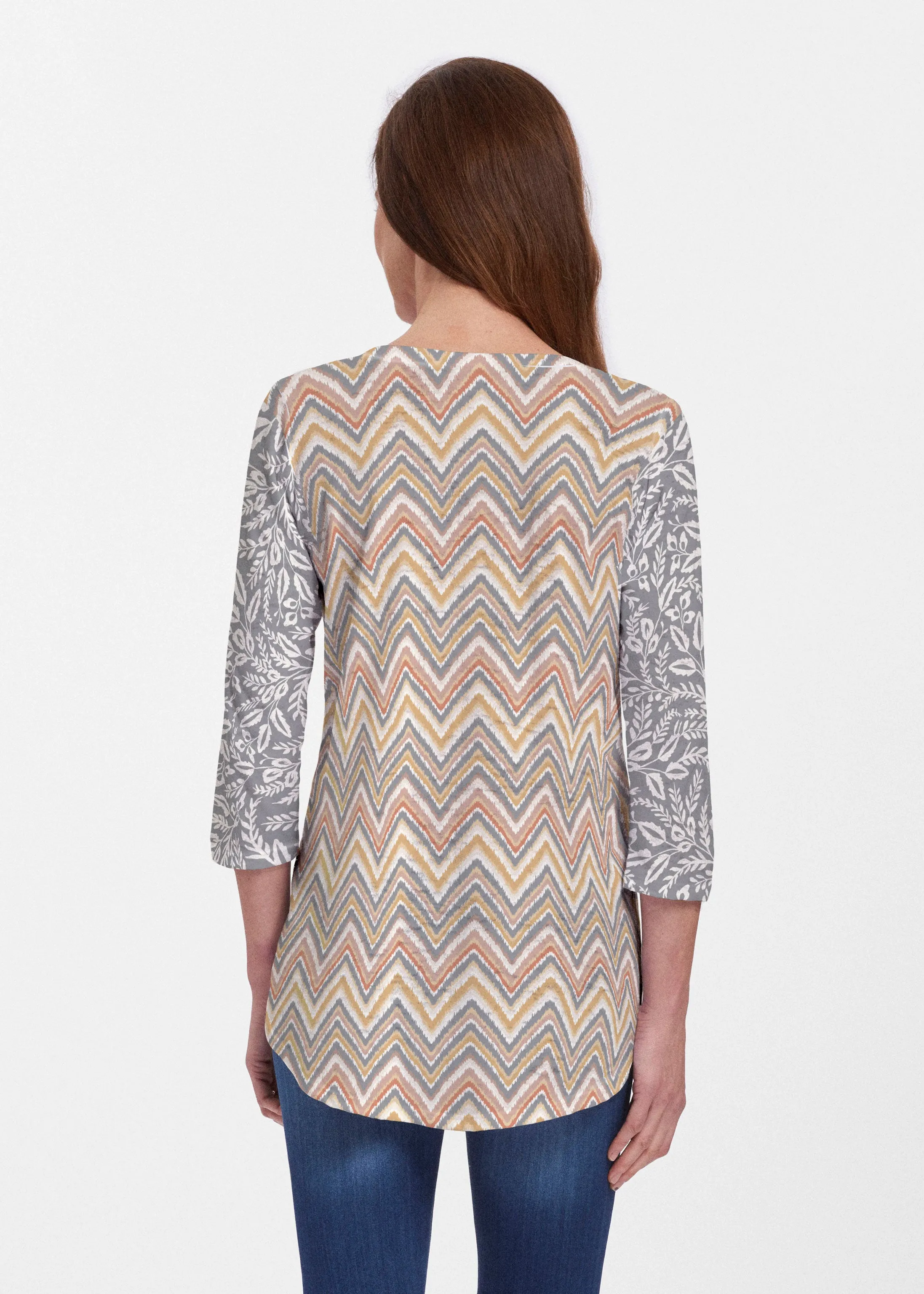 Chevron Vine (8017) ~ V-neck Flowy Tunic