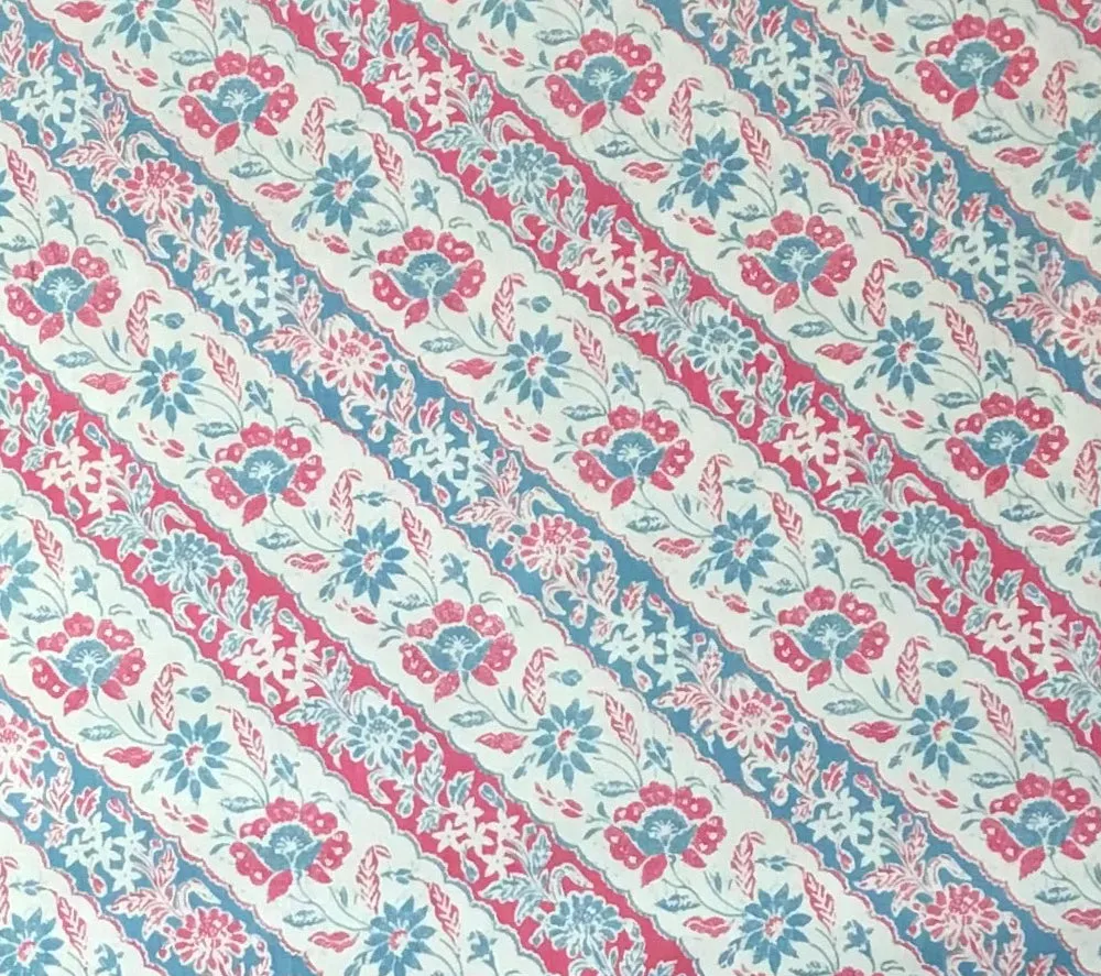 China Seas Fabric: Lim Diagonal - Custom Vapor / Magenta on Tan 100%  Linen
