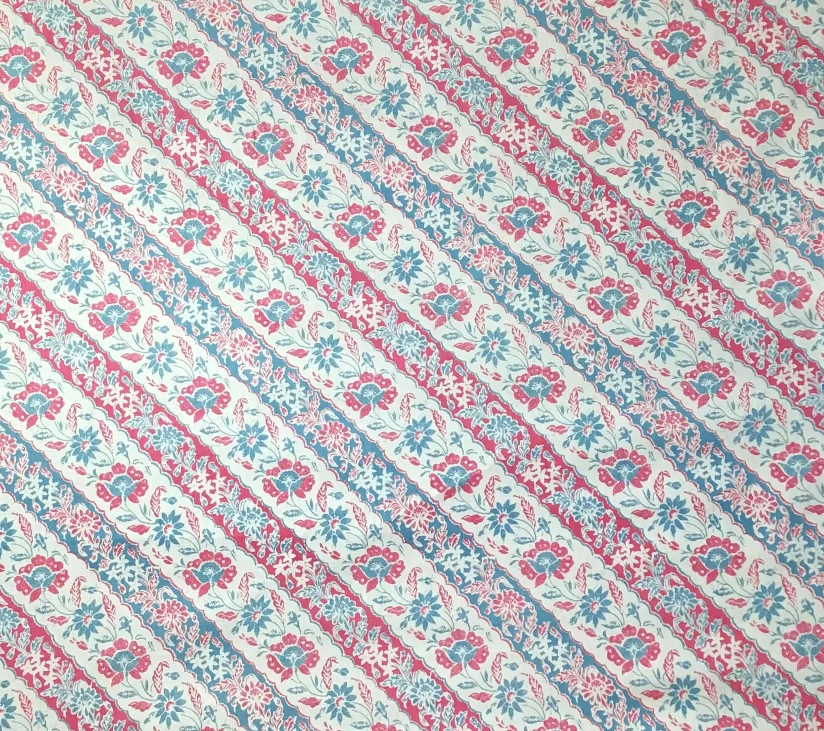 China Seas Fabric: Lim Diagonal - Custom Vapor / Magenta on Tan 100%  Linen