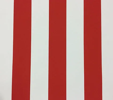China Seas Wallpaper: Sand Bar Stripe - Custom Strawberry Red on White Paper (5 yard minimum)