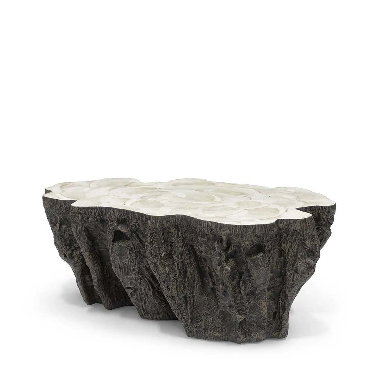Chloe Fossil Clam Lava Coffee Table