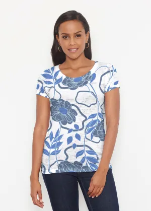 Clarrissa Navy (8138) ~ Short Sleeve Scoop Shirt