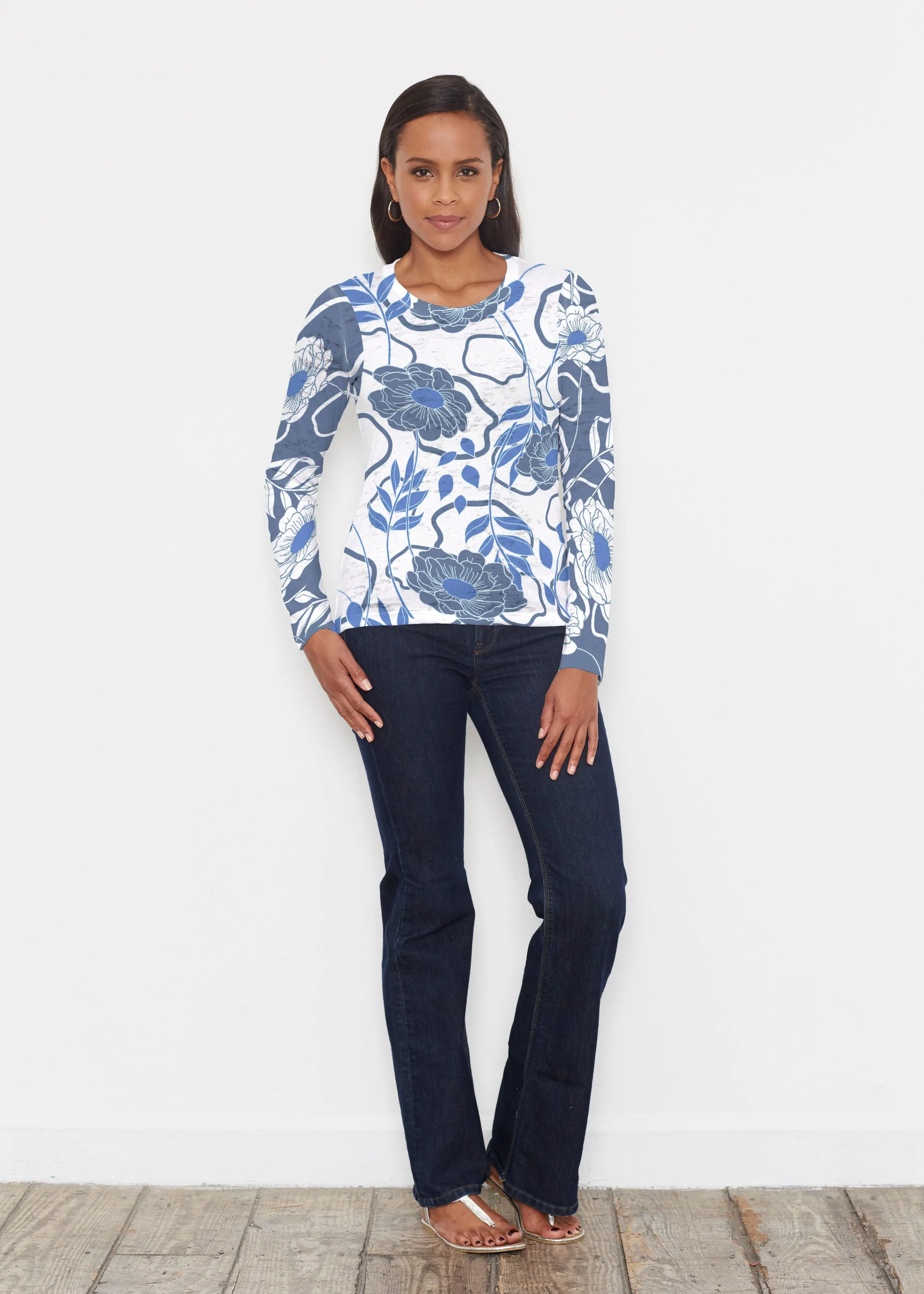Clarrissa Navy (8138) ~ Signature Long Sleeve Crew Shirt