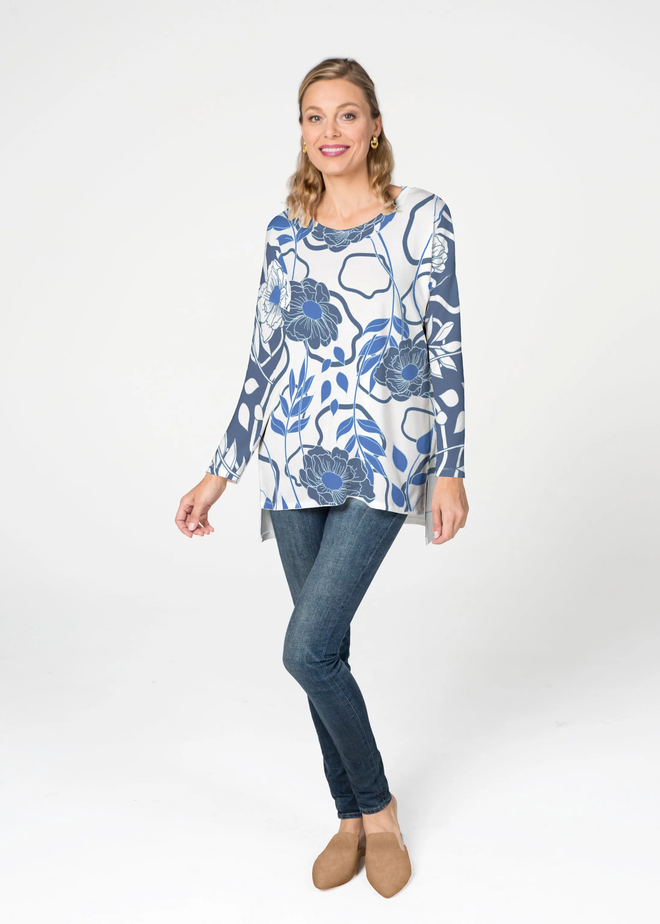 Clarrissa Navy (8138) ~ Slouchy Butterknit Top