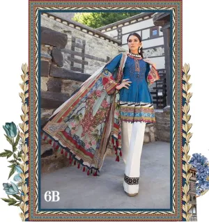 Cobalt Blue Lawn Salwar Kameez-Suit - Maria B. M.Prints 2019