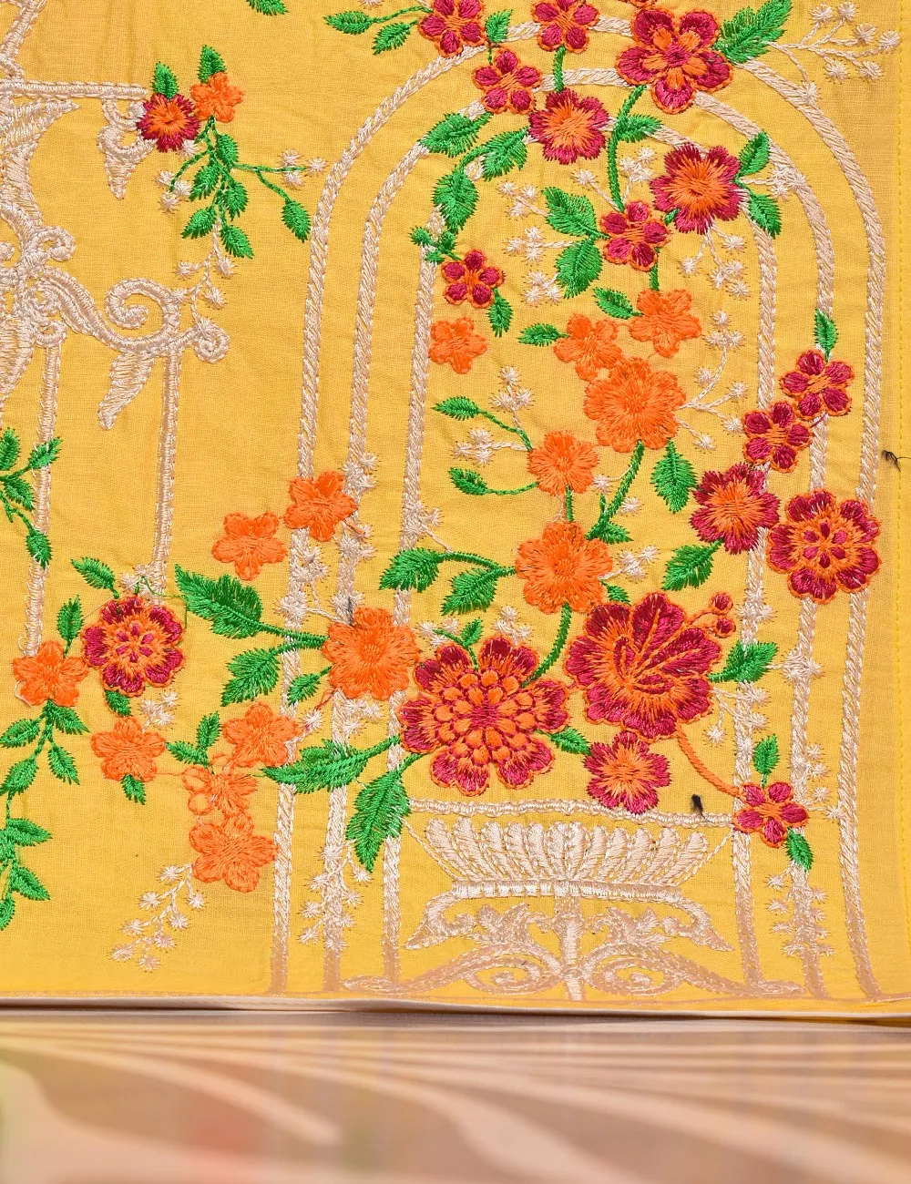 Cotton Embroidered Stitched Kurti - Ethnic Beam (TS-027A-Yellow)