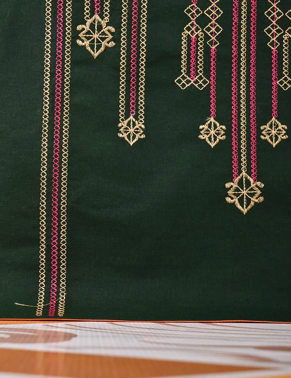 Cotton Embroidered Stitched Kurti - Nostalgia (TS-055A-Green)