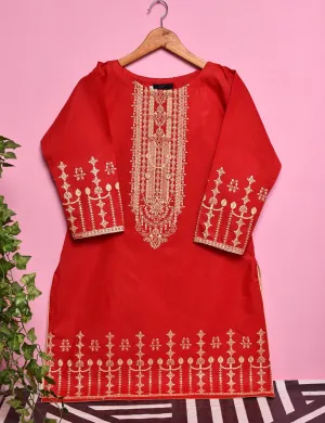 Cotton Embroidered Stitched Kurti - Scarlet Love (TS-014A-Red)