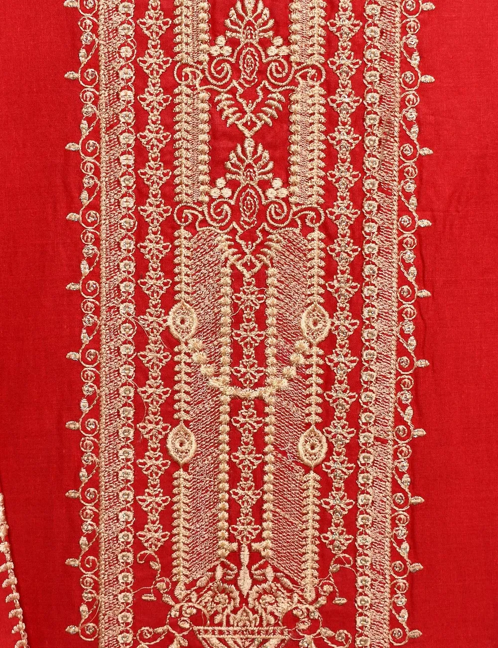 Cotton Embroidered Stitched Kurti - Scarlet Love (TS-014A-Red)
