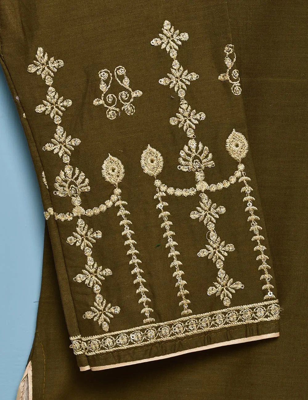 Cotton Embroidered Stitched Kurti - Scarlet Love (TS-014B-Brown)