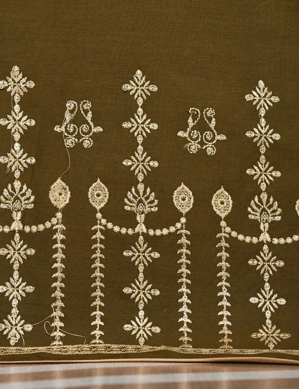 Cotton Embroidered Stitched Kurti - Scarlet Love (TS-014B-Brown)