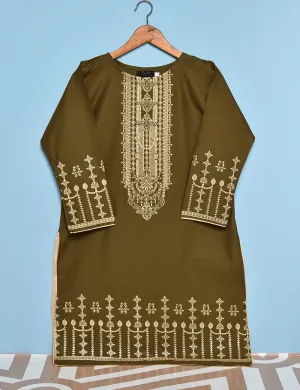 Cotton Embroidered Stitched Kurti - Scarlet Love (TS-014B-Brown)