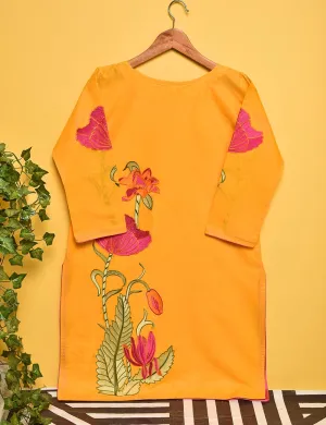 Cotton Embroidered Stitched Kurti - Stunning Poppy (TS-004A-Yellow)