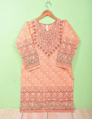 Cotton Printed Stitched Kurti - Electric Fuse (TS-080A-Peach)