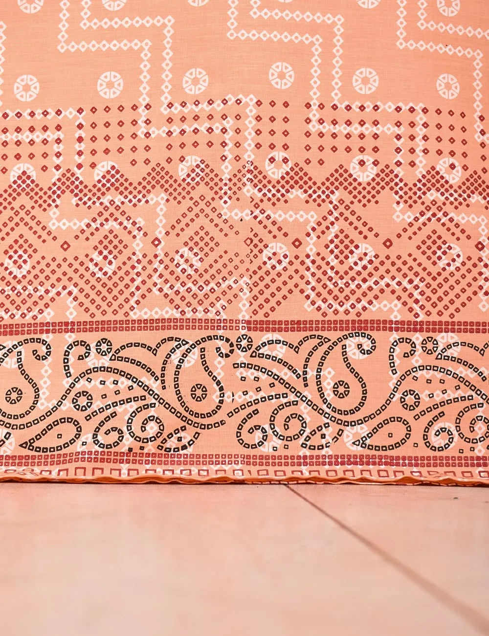 Cotton Printed Stitched Kurti - Electric Fuse (TS-080A-Peach)