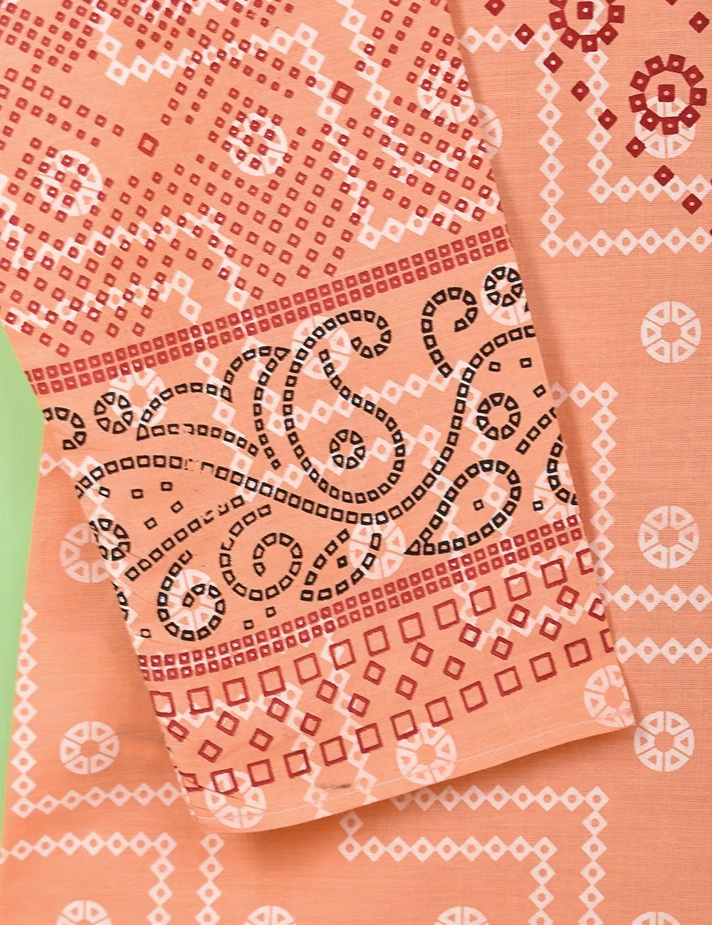 Cotton Printed Stitched Kurti - Electric Fuse (TS-080A-Peach)