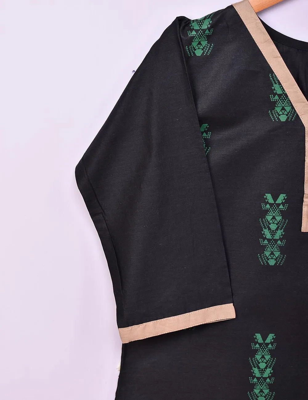 Cotton Printed Stitched Kurti - Prima Donna (TS-082B-Black)