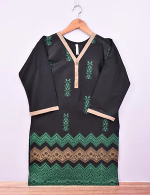 Cotton Printed Stitched Kurti - Prima Donna (TS-082B-Black)