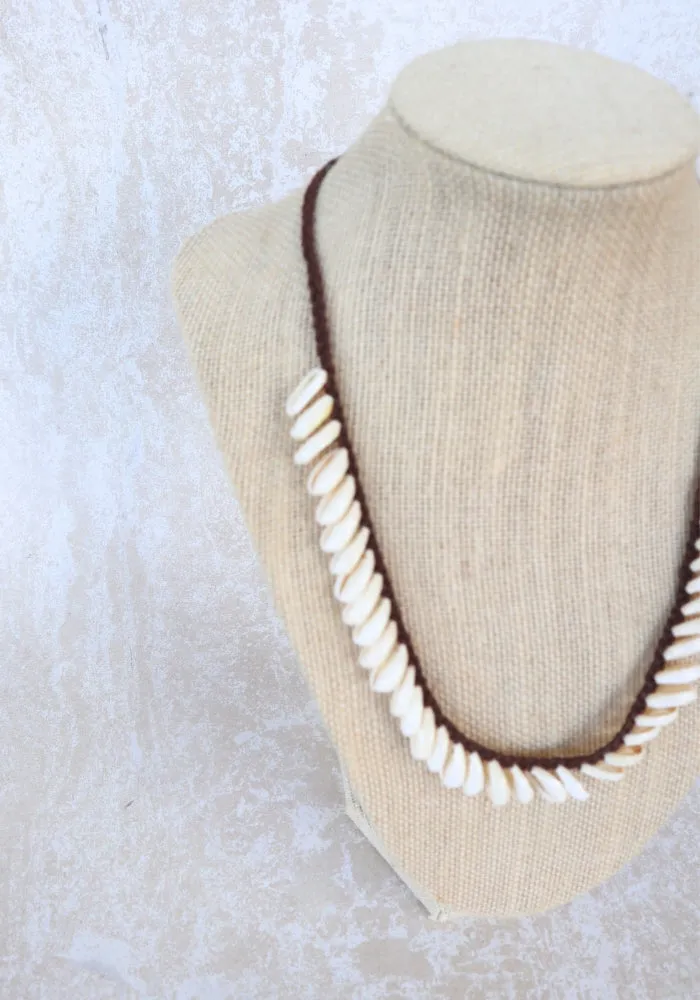 Cowrie Shell Necklace - Brown