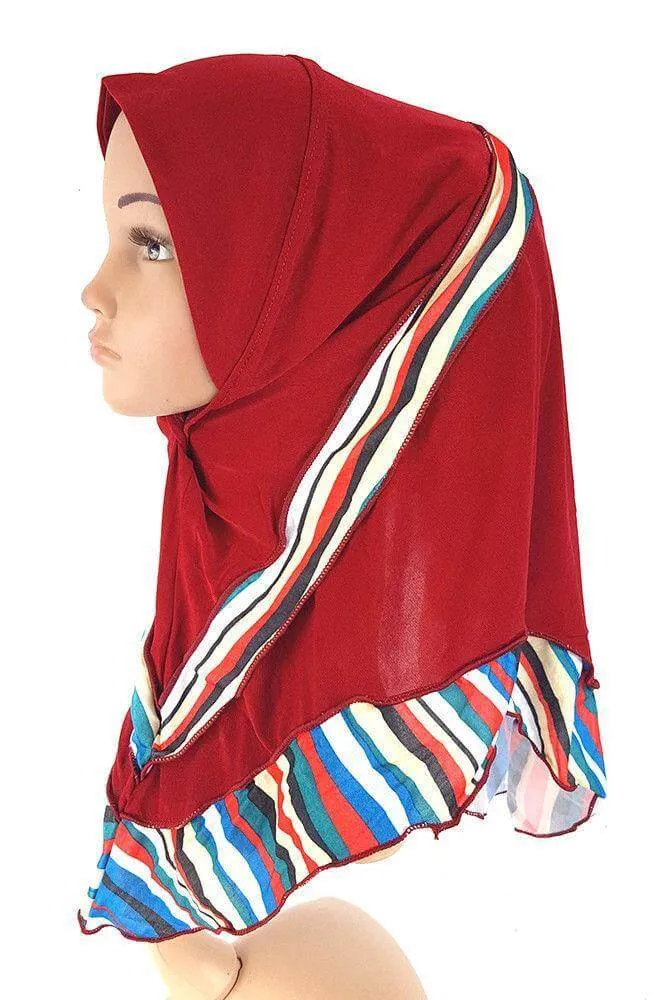Crystal Hemp Kids Toddler Children Islamic Hijab Islamic Scarf Shawls -0102