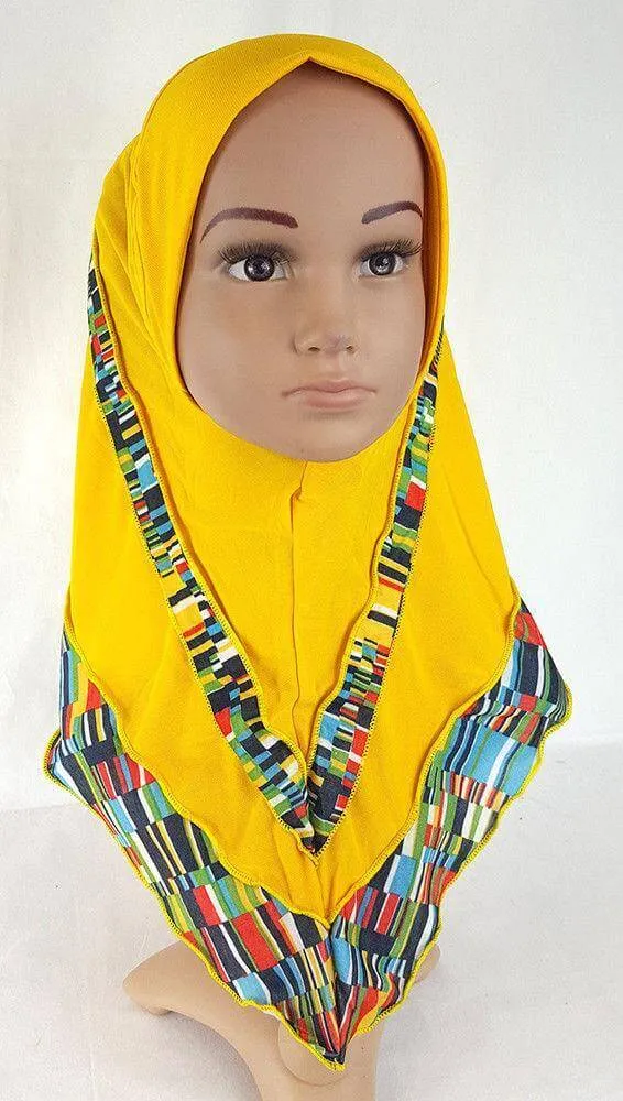 Crystal Hemp Kids Toddler Children Islamic Hijab Islamic Scarf Shawls -0102
