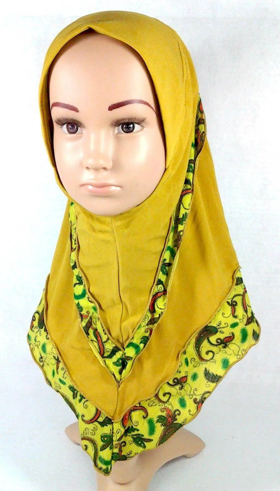 Crystal Hemp Kids Toddler Children Islamic Hijab Islamic Scarf Shawls -0102