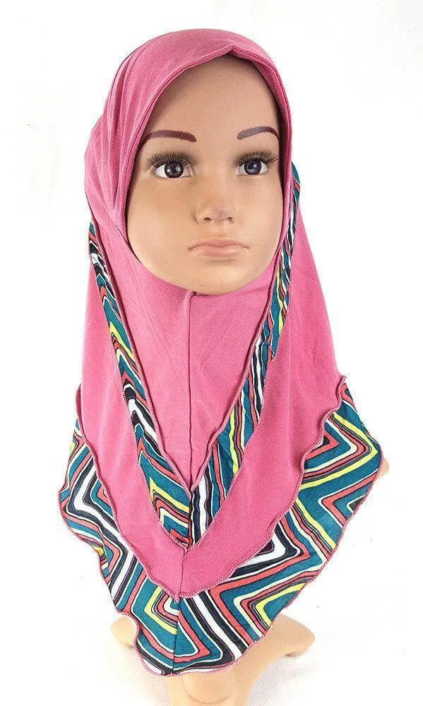 Crystal Hemp Kids Toddler Children Islamic Hijab Islamic Scarf Shawls -0102