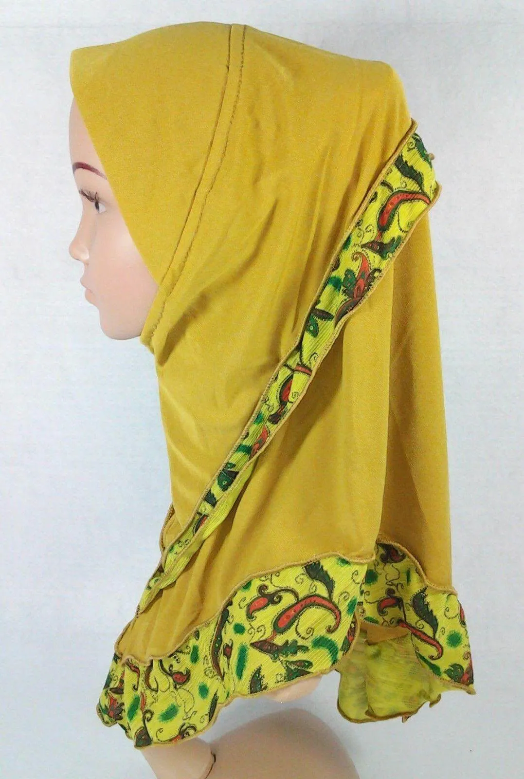 Crystal Hemp Kids Toddler Children Islamic Hijab Islamic Scarf Shawls -0102