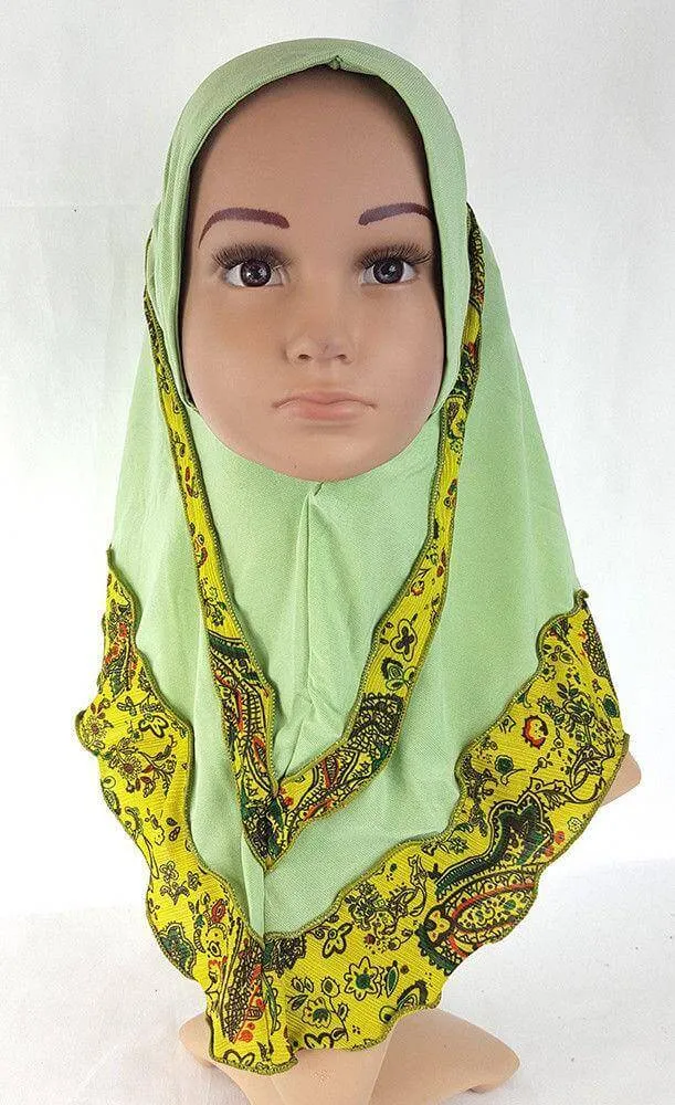 Crystal Hemp Kids Toddler Children Islamic Hijab Islamic Scarf Shawls -0102
