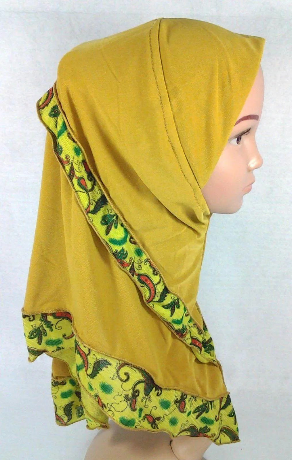 Crystal Hemp Kids Toddler Children Islamic Hijab Islamic Scarf Shawls -0102