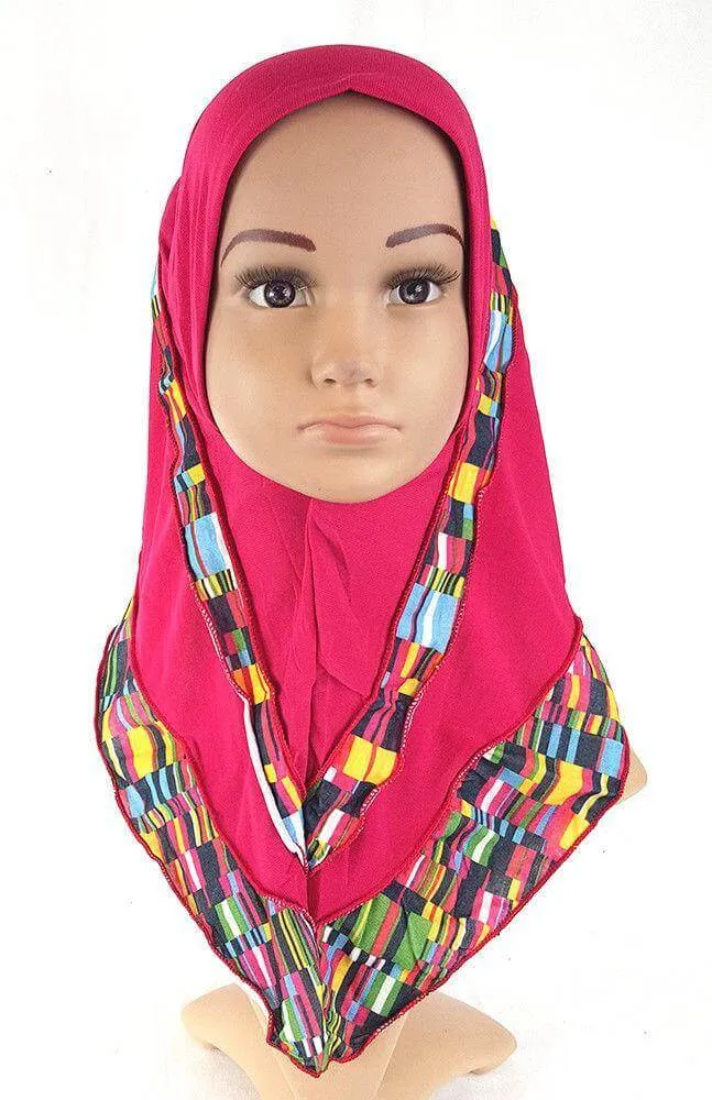 Crystal Hemp Kids Toddler Children Islamic Hijab Islamic Scarf Shawls -0102