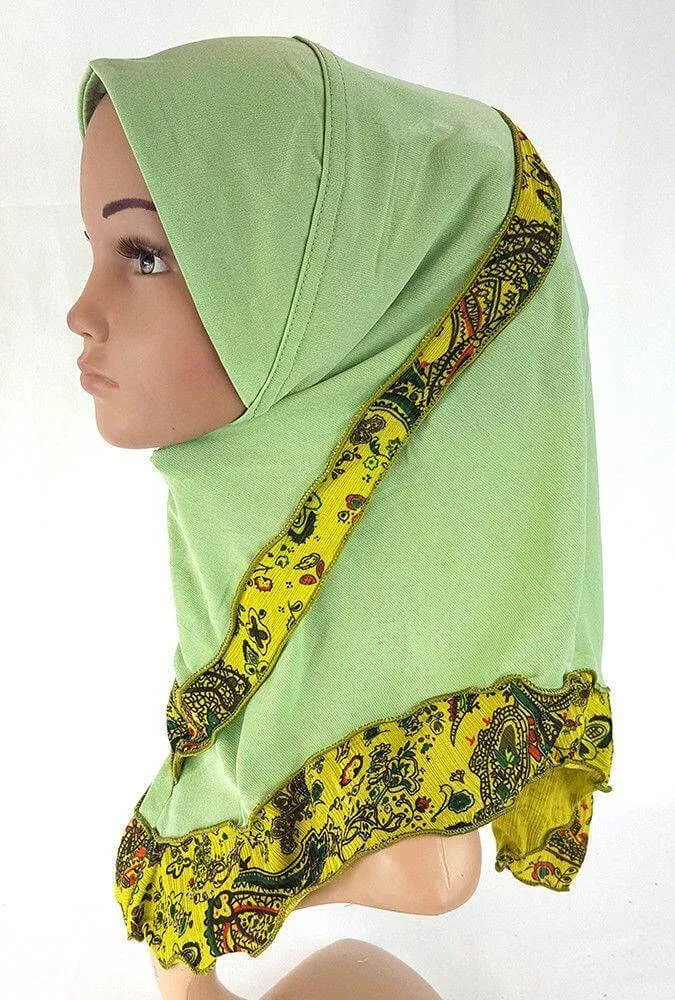 Crystal Hemp Kids Toddler Children Islamic Hijab Islamic Scarf Shawls -0102
