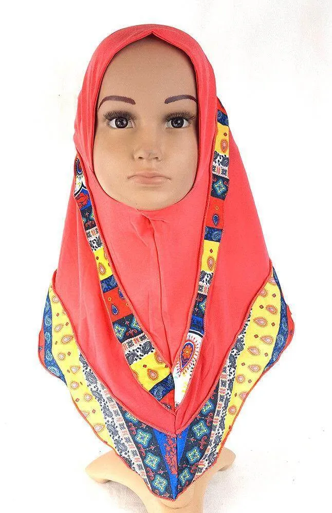 Crystal Hemp Kids Toddler Children Islamic Hijab Islamic Scarf Shawls -0102
