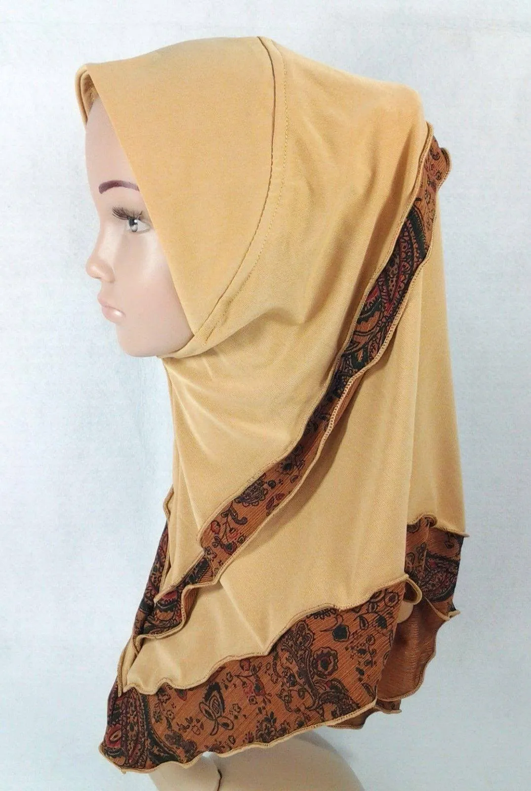 Crystal Hemp Kids Toddler Children Islamic Hijab Islamic Scarf Shawls -0102