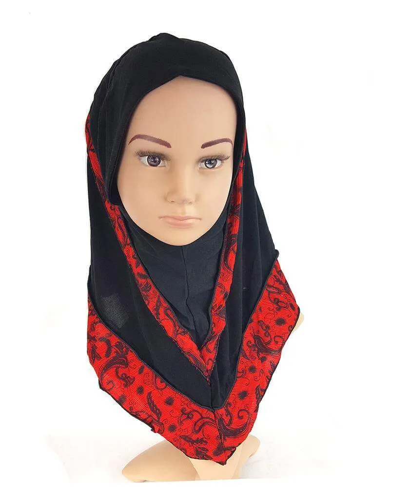 Crystal Hemp Kids Toddler Children Islamic Hijab Islamic Scarf Shawls -0102